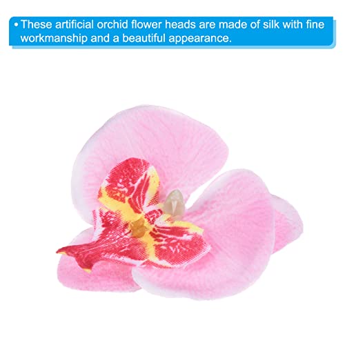 PATIKIL 2.8" Artificial Orchid Flower Heads, 20 Pack Silk Phalaenopsis Fake Butterfly Orchid Heads for Wedding Floral Bouquet Decor DIY Craft Making, Pink - color: Pink, size: 2.8"