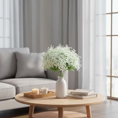 120 Pcs Babys Breath Artificial Flowers, White Babys Breath Flowers Artificial Bulk Real Touch Flowers for Wedding Party Home Garden Decoration