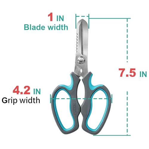 CYRUS Serrated Pruners Flower Scissors Floral Shears for Cutting Flowers,Garden Shears with Integrated Stab Remover,Florist Cutters Rose Snips,Blue - style: Blue2