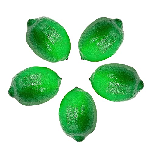 Faux Green Lemons Artificial Fruits Fake Lemon Lifelike Simulation for Lemonade Party Kitchen Table Decorations Garland Photography Props (Green, 5 Pack) - color: Green, size: 5 Pack