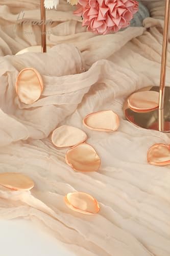 Floroom 300pcs Rose Petals Champagne Gold Faux Silk Flower Petals for Wedding Flower Girl Basket Aisle Scatter Dinner Table Centerpieces Party Confetti Bridal Shower Romantic Night Decoration - color: Champagne Gold, size: 300pcs
