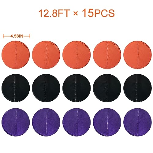 192 Ft Orange Purple Black Party Decorations Polka Dots Streamer Garland Backdrop for Halloween Graduation Birthday Baby Shower Wedding Engagement Bachelorette Bridal Shower Holiday Party Supplies - color: Black Orange Purple