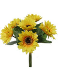 Larksilk 2 Pack 14" Artificial Sunflower Bundle – 6 Stems, Faux Yellow Sunflowers for Vase, Home Décor, Centerpieces, Weddings