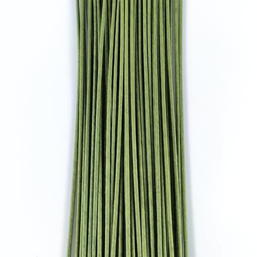 16 Gauge Floral Stem Wire, 13 Inch, Dark Green, 70 Pcs | Paper Wrapped Craft Wire, For Flower Arranging, DIY Crafts - size: 16 Gauge