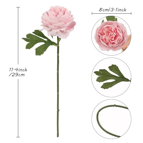 IPOPU 10pcs Light Pink Peonies Artificial Flowers Silk Peonies with Stems Real Look Fake Peony for Home Table Decorations Wedding Faux Flowers Arrangements (Light Pink) - color: Light Pink
