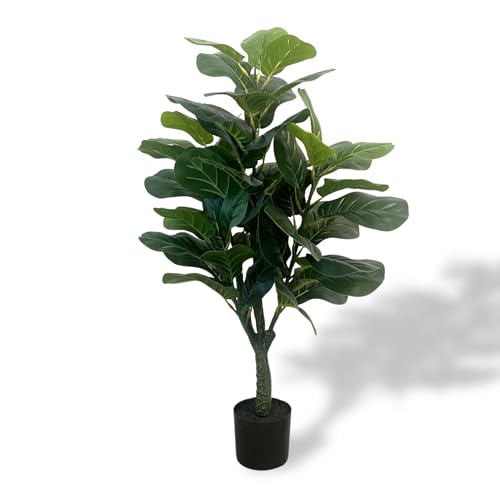 XBrand 39.4-Inches Artificial Fiddle Leaf Fig Tree in Pot for Indoor Outdoor Home Office Store, Great Housewarming Gift - color: Fiddle Leaf Fig Tree, size: 3ft 3in