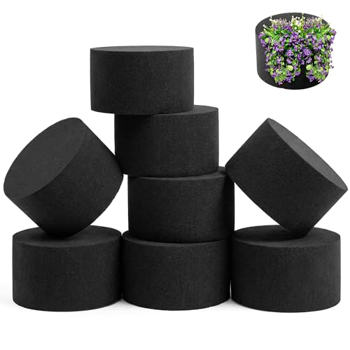 Reusable Floral Foam Round Blocks,Black Flower Foam Round for Artificial & Dried Flowers, Dry Floral Foams Styrofoam for Artificial Flowers (8 Pack, 5") - color: 8 Pack, size: Diameter 5"