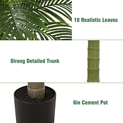 FLOWORLD Palm Tree Artificial Tropical Plant 6FT Tall Faux Plants Indoor Fake Floor Plants Decorative Palm Tree House Large Office Plant Artificial Palm Trees for Home Decor… - size: 6ft