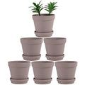 Terra Cotta Pots with Saucer- 6-Pack Large Terracotta Pot Clay Pots 5.5'' Clay Ceramic Pottery Planter Cactus Flower Pots Succulent Pot with Drainage Hole- for Plants,Crafts terra cotta planter(Grey) - color: Gray