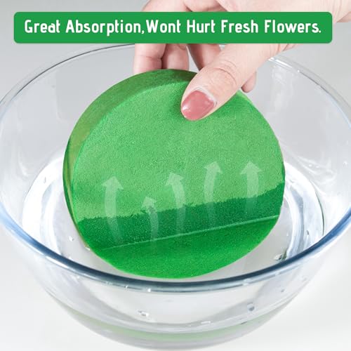 Max Shape 6Pcs Floral Foam Round Blocks, Large Wet and Dry Green Foam for Artificial and Fresh Flower Arrangement,Flower Foam Blocks for Wedding Party Decorations (3.15 Inch) - size: 3.15 Inch