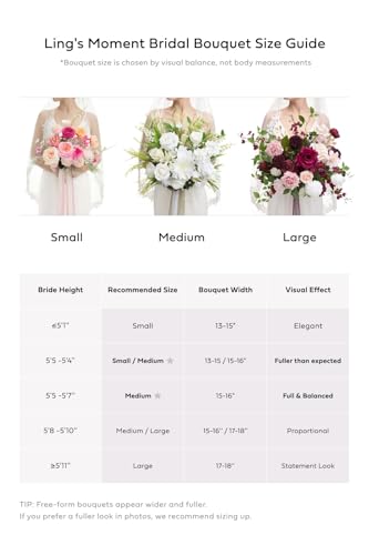 Ling's moment Plum and Earth Brown Wedding Bouquets for Bride, Brown Purple Bridal Bouquets for Bride, 13 Inch Free Form Artificial Wedding Flower Bouquet - color: Brn-plum & Earth Brown, size: Small 13 Inch