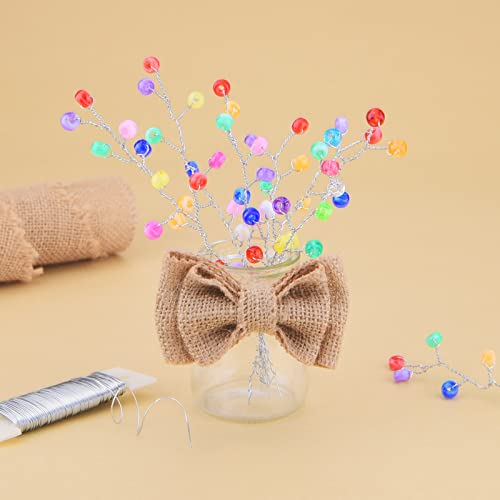 Hapeper 22 Gauge Floral Flexible Wire for Christmas Wreath Tree, Flower Arrangements, 3 Pack 114 Yards (Silver) - color: Silver