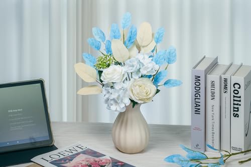 Silk Floral Arrangement，Artificial Flowers in Vase，Used ForValentine's Day Gifts，Spring Decor, Home Decor ，Room Decor and Bathroom Decor，Bedroom Decor，Coffee Table Decor