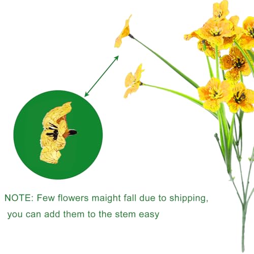 6Bundles Artificial Flowers for Indoor,No Fade Fake Plastic Flowers Faux Plants for Decoration Hanging Planters Garden Porch Window Box Home Wedding Farmhouse (Small Flower)