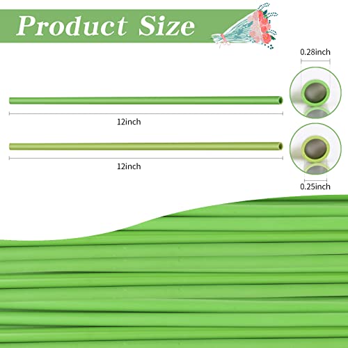 DLUGOPIS 1/4 inches Stem Covers for DIY Bouquets 12 inch Artificial Flower Stem Covers for DIY Wedding Centerpiece Bouquet (Green) - color: Green