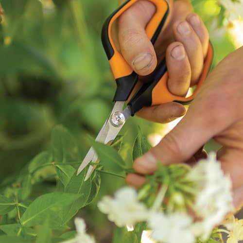 Fiskars Comfort Loop Pruning Snips, Garden Gifts for Women, Extra Large SoftGrip Handle, Yard and Garden Tools 7", Orange/Black - style: Micro-Tip Shears