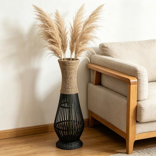 Hosley Tall Bamboo Wood Floor Vase 26" High. Ideal Gift for Wedding, Special Occasions, Home Office, Spa, Reiki, Organic/Natural Settings, Dried Floral Arrangements P1 - color: Multicolor