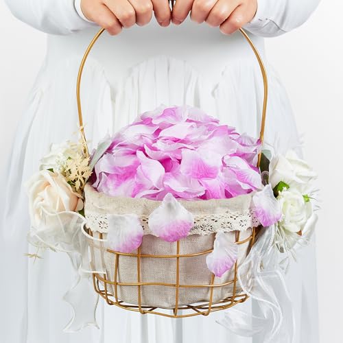 SITUMEIZI 1500PCS Purple Rose Petals Silk Rose Petals for Romantic Night for Her Set Valentine,Wedding,Party,Proposal Anniversary Decorations(Purple&White) - color: Purple&white, size: 1500