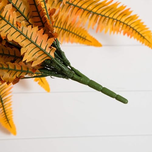 Nearly Natural 48-Inch Autumn Artificial Fall Boston Fern Set of 2 - Harvest Season Foliage Mimics Turning Leaves of Autumn