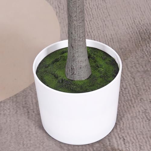 Artificial Olive Tree with White Pot,6FT high, Fake Tree containing 1440 Dense Leaves and 80 Highly Simulated Olive Fruits, Suitable for Home Office Living Room Floor Decoration - color: A