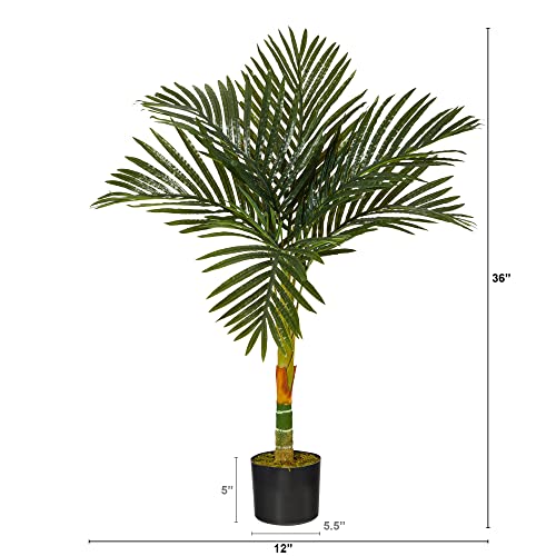 Nearly Natural 3ft. Golden Cane Artificial Palm Tree - color: Single Stalk, size: 3ft