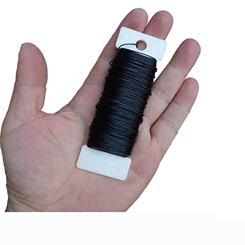 3 Rolls 22 Gauge Black Paddle Wire Flexible Floral Wire for Flower Arrangement, Wreath, Garland - color: Black