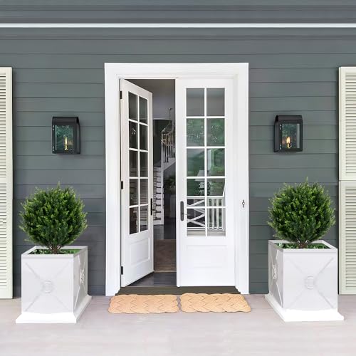 21''T Artificial Cedar Topiary Ball Tree 2 Pack, Outdoors Artificial Shrubs Fake Plants Uv Rated Potted Plants for Outdoor, Indoor, Front Door, Office Decor. - size: Artificial Ball Tree