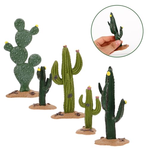 Cabilock 5pcs Fake Plant Succulents Artificial Cactus Tree Wall Decor Easy to Maintain Cactus Ornament for Office Home