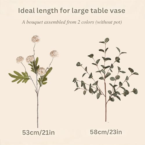 Artificial Petunia Arrangement,Weather Resistant Polyester, 12bunches Artificial Flowers Mixed Blooms, Indoor Outdoor Hanging Basket for Home Patio Garden - color: Autumn Yellow Autumn White+green Eucalyptus