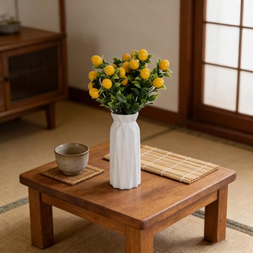 PRETYZOOM 3Pcs Artificial Branches Stems with Realistic Artificial Lemons Faux Fruit Tree Branches Greenery Decoration for Spring Kitchen Decor and Home Flower Arrangement Props
