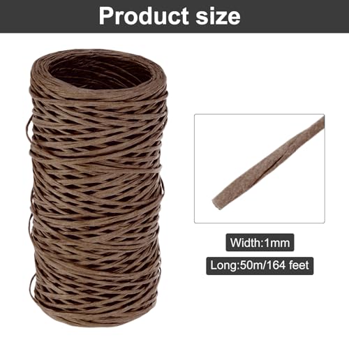 MECCANIXITY Floral Wire 164ft/50m 1mm Vine Bind Wire Rustic Craft Wrapping Metal Wire for Flower Bouquet Wreath Making, Dark Brown - color: Dark Brown, size: 1mmx50m