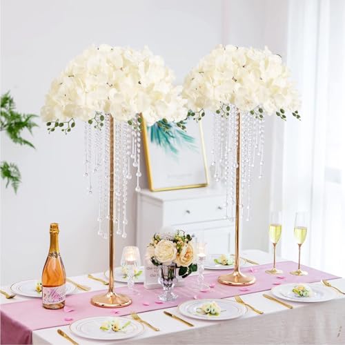 Orchids Artificial Flowers 6PCS Silk Orchids 35" Fake Orchid Stems Artificial Orchids that Look Real for Wedding Home Table Centerpieces Decor(Cream White) - color: Cream White