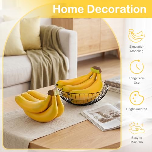 Gresorth 1pc Artificial Lifelike Banana Cluster Decoration Fake Fruit Home Party Festival House Table Show - color: Yellow