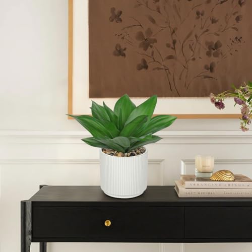Hollyone Artificial Agave Plants Fake Succulent Agave Plant Potted in White Pot Succulents Aloe Plant for Desk Modern Office Living Room Table Shelf Home Indoor Outdoor Decor - color: Style 4