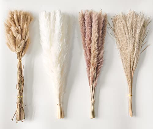 Dried Pampas Grass Decor 110 PCS Dried Plants,Dried Flowers Natural pompas Floral for Wedding, Boho Decor , Home, Rustic Party, Baby Shower Arrangement Centerpiece Table Decorations - color: Multi-colored-100pcs