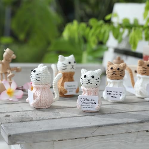 YOOJEE Positive Crochet Animals Cat – “Never Forget the Difference You Make” - color: Cat-Never Forget the Difference You Make