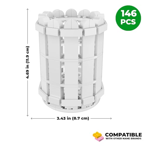 Brickcraft Bricktanicals Picket Fence Vase Brick Building Set, 146 Pieces, Ages 8 Plus, Easter Buildable Flower Holder Compatible with Brick Flowers, Collectible Display Accessory - style: Flower Holder Spring