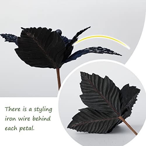 Pretty Jolly 11 inch Large Christmas Glitter Poinsettia Flowers Artificial Gold Flowers Artificial for Decoration Xmas Flowers Christmas Tree Decoration New Year Ornaments Navy 6pcs