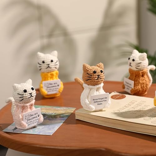 YOOJEE Positive Crochet Animals Cat – “Never Forget the Difference You Make” - color: Cat-Never Forget the Difference You Make