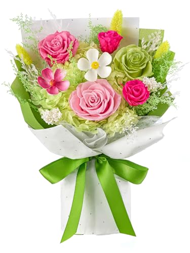 Eterfield Flowers for Delivery Prime, Mother's Day Forever Flower Bouquet, Preserved Pink Roses Birthday Gifts for Her Women Wife Mom Anniversary Valentines Day Christmas - color: Green