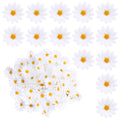 100PCS Fabric Daisy Flower Head, 1.77Inch White Daisy Artificial Flowers Fake Flowers Heads Artificial Gerbera Daisies for DIY Craft Wedding Home Party Decoration