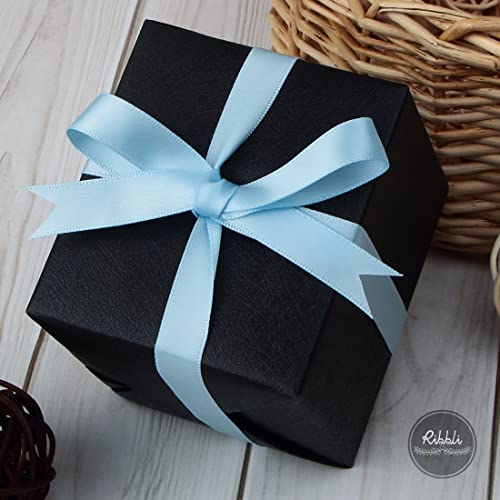 Ribbli Light Blue Double Faced Satin Ribbon,1/2” x Continuous 25 Yards,Use for Craft Bows Bouquet, Gift Wrapping, Wedding Decoration, Floral Arrangement - color: Blue Light, size: 1/2 inch