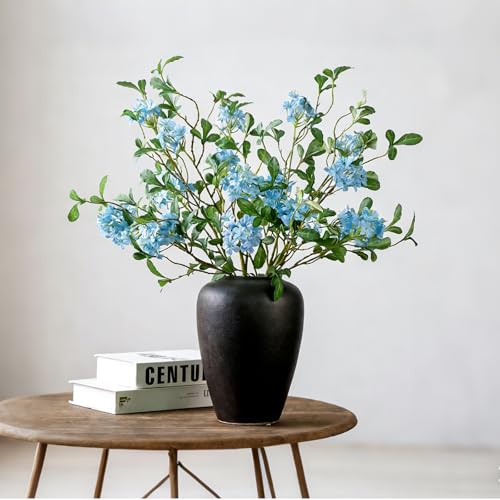 5PCS Faux Flowers for Vase Spring Stems Indoor Decoration – 26.8", Artificial Flower Branches for Vase,Bulk Silk Fake Flowers Stems for Home Kitchen Dining Table Centerpieces (Blue) - color: Blue