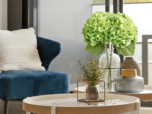 ZYTUYO 4PCS Green Fake Real Touch Hydrangea Flowers 20'' Lifelike Latex Artificial Hydrangeas for Spring Home Decor Outdoor Garden Porch Indoor Bathroom Living Room Kitchen Table Centerpiece - color: Green