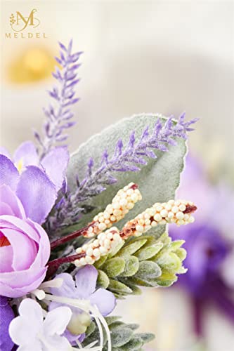 Purple Boutonniere for Men Wedding, Set of 6, Groom and Best Man Boutonniere for Wedding Ceremony Anniversary, Formal Dinner Party and Rustic Fall Wedding Marriage - color: Purple1# Boutonniere(set of 6)