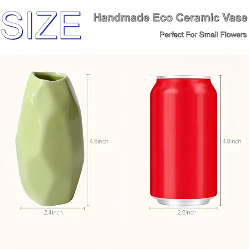 Simple Vase for Flowers Plants, Small Cute Flower Vase for Modern Table Shelf Home Decor Wedding Boho Decor, Farmhouse (6pc-BGZ-Green) - color: 6pc-bgz-green