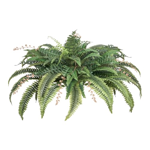 VEVOR Artificial Ferns, Natural Spread Diameter 41 Inch, Large Hanging Fake Boston Ferns, Sunlight Resistant Fake Plant Wall Decor with 80 Branches and Flowerpot, Faux Fern for Home Office Outdoor - size: 42 inch（80 Branches）