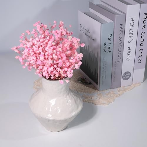 Dried Baby's Breath Bouquet, Pure Pink 6"-7.8" Portable Mini Gypsophila Flowers, 2000+ Natural Preserved Flowers for Wedding Home Decor DIY Crafts Vase Filler Wreath Card Making - color: Pink