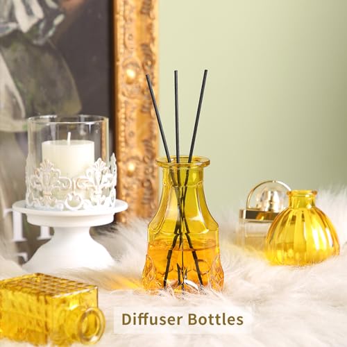 Mini Glass Bud Vases for Wedding & Bridal Shower Centerpieces,Versatile Glass Vases for Home Decor,Party & Anniversary Decorations,Candle Holders,Hydroponics, Aromatherapy Bottles(Pack of 30,Yellow) - color: Golden Yellow, size: 30 pcs