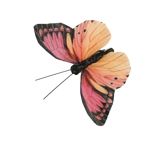 Cartanfill- Artificial Feather Simulation Butterfly Party Decoration Set, a Set of 12 Pieces with Clips, Used for Home Decoration in 12 Colors.… (B Clip) - color: B Clip